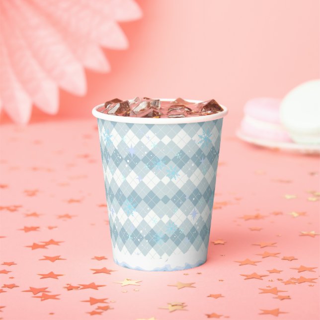 Sprinkles Hot Cocoa Winter Snowflakes Baby Shower Paper Cups (Insitu)