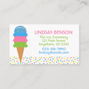 Sprinkles Ice Cream Cone Business Calling Cards