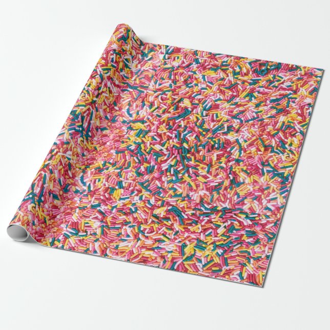 Sprinkles Jimmies Fun Food Wrapping Paper (Unrolled)