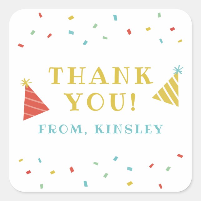 Sprinkles kids birthday party favour sticker (Front)