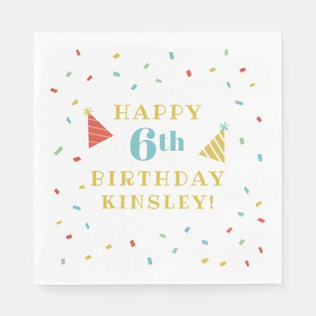 Sprinkles kids birthday party napkin (Front)