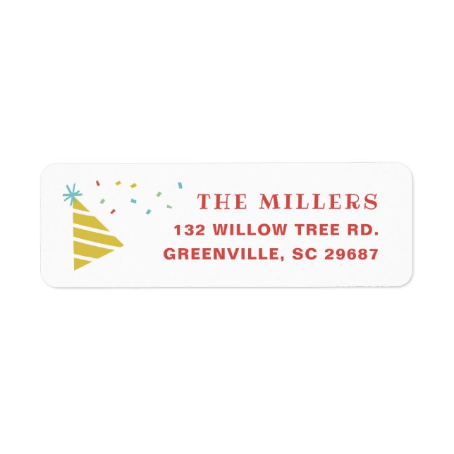 Sprinkles kids Birthday party return address (Front)