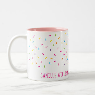 SPRINKLES modern cute patterned colourful fun part Two-Tone Coffee Mug