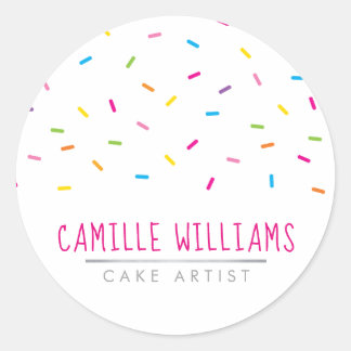SPRINKLES modern cute patterned colourful party Classic Round Sticker