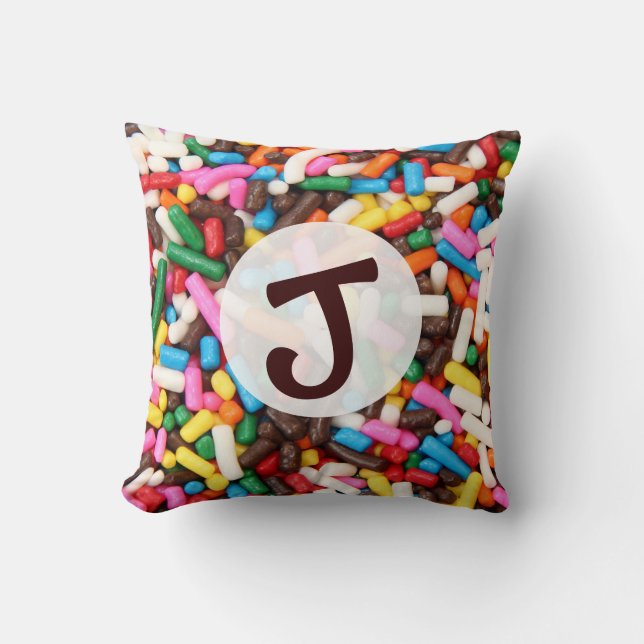 Sprinkles Monogrammed Pillow (Front)