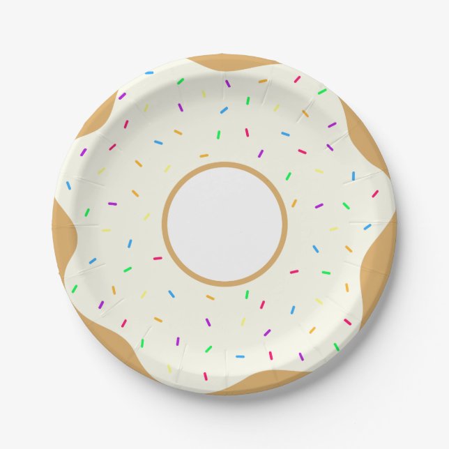 Sprinkly Doughnut Paper Plate (Front)