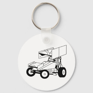 Sprint Car Outline Keychain