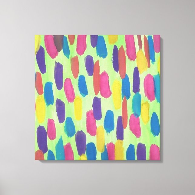 Sprint Green Brushstrokes Abstract Canvas Print (Front)