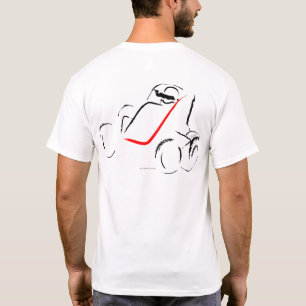 Sprintcar 01 Black and Red on White Back T-Shirt