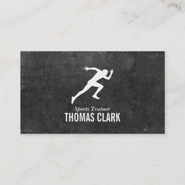Sprinter | Sports Trainer (slate) Business Card (Front)