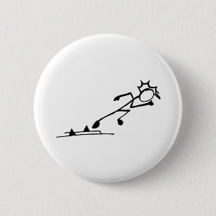 Sprinter Stickman Track and Field 2 Inch Round Button