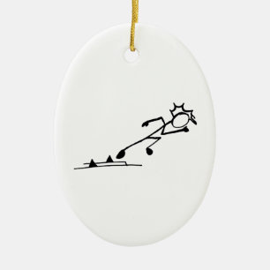 Sprinter Stickman Track and Field Ceramic Ornament