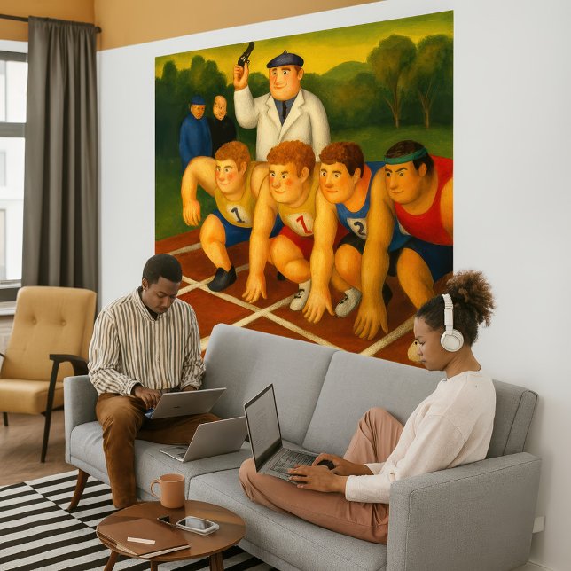 Sprinters - Large Wrapped Canvas Art Print (Sprinters - Large Wrapped Canvas Art Print)