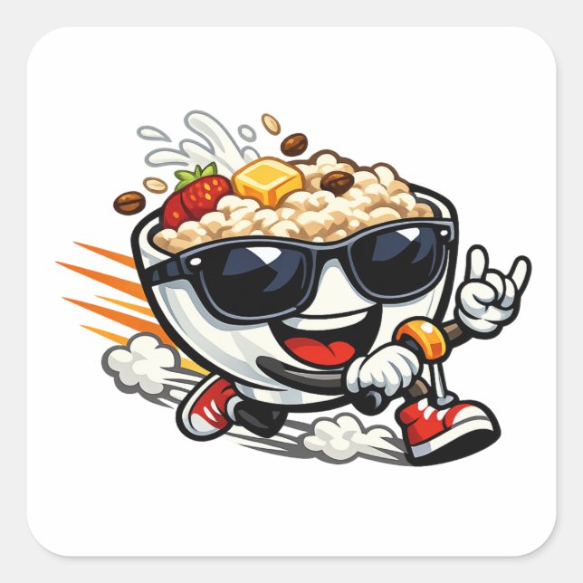Sprinting Porridge Square Sticker (Front)