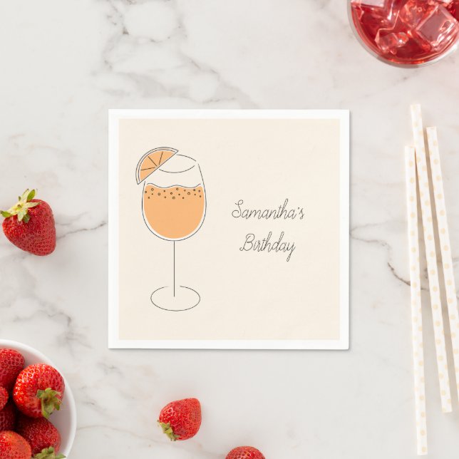 Spritz Bubbly Cocktail Birthday Party Napkin (Insitu)