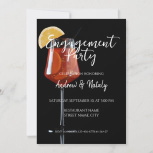Spritz cocktail on black invitation