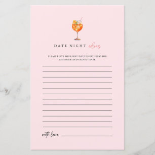 Spritz Date Night Ideas Bridal Shower Game