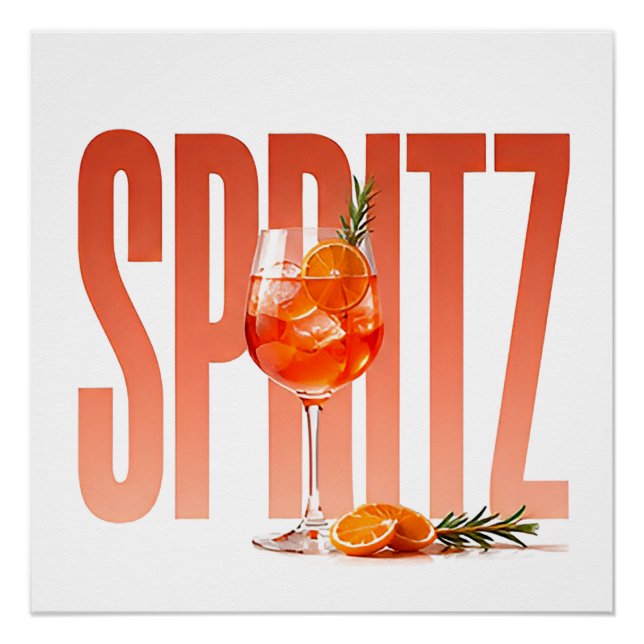 Spritz Luxury Cocktail Editorial Graphic  Poster (Front)