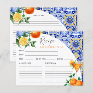 Spritz Mediterranean Bridal Shower Recipe Card