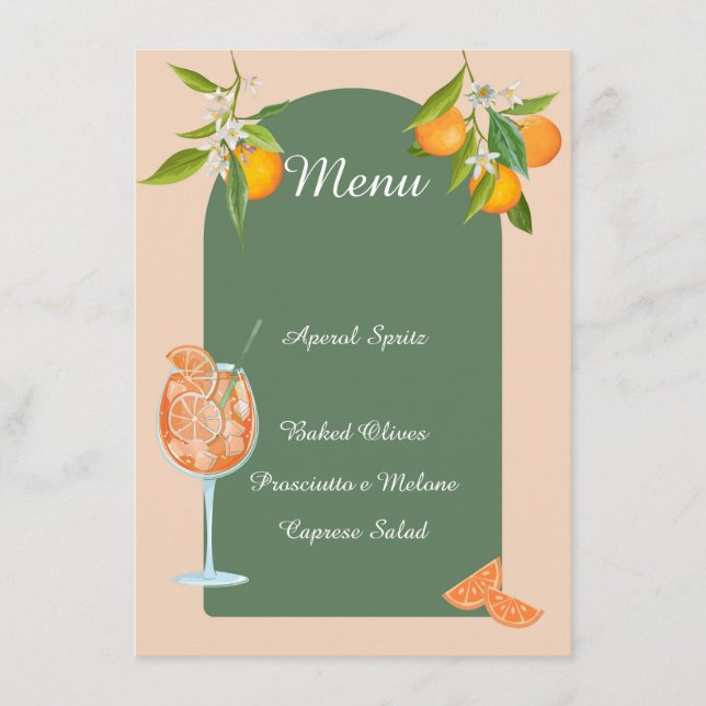 Spritz Summer Birthday Menu (Front)