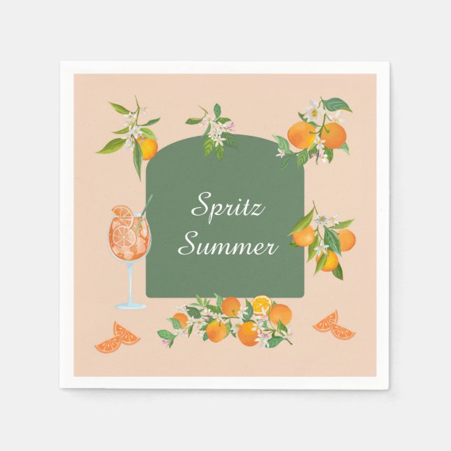 Spritz Summer Birthday Napkin (Front)