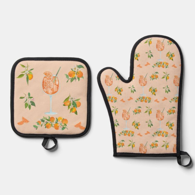  Spritz Summer Birthday Oven Mitt & Pot Holder Set (Front)