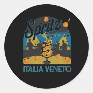 Spritz Veneto Italia Vintage Orange Wine Tail 5 Classic Round Sticker