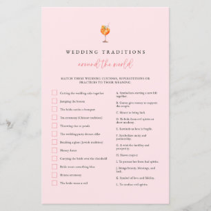 Spritz Wedding Traditions Bridal Shower Game