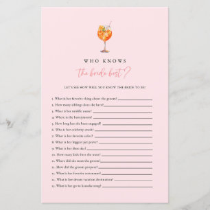 Spritz Who Knows The Bride Best Bridal Shower Game