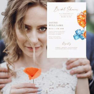 Spritzing it up Recipe Aperol Bridal Shower Invitation