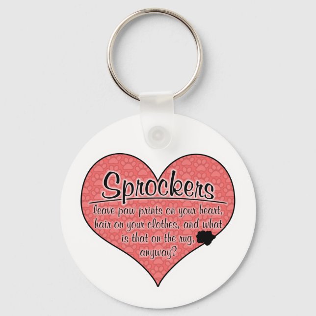 Sprocker Paw Prints Dog Humour Keychain (Front)