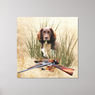 Sprocker Spaniel Tapestry Poster Triptych Acrylic Canvas Print