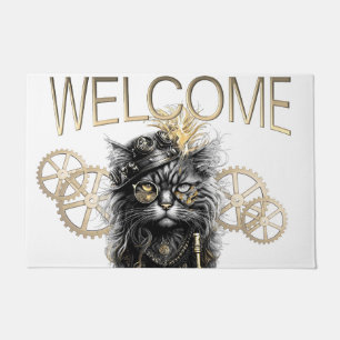 Sprocket-Paws The Funky Steampunk Cat Welcome Doormat