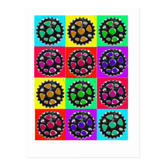 Sprockets POPART--Cyclist Biking Gifts Postcard
