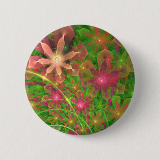 Sproingy Spring Flowers Fractal Art 2 Inch Round Button