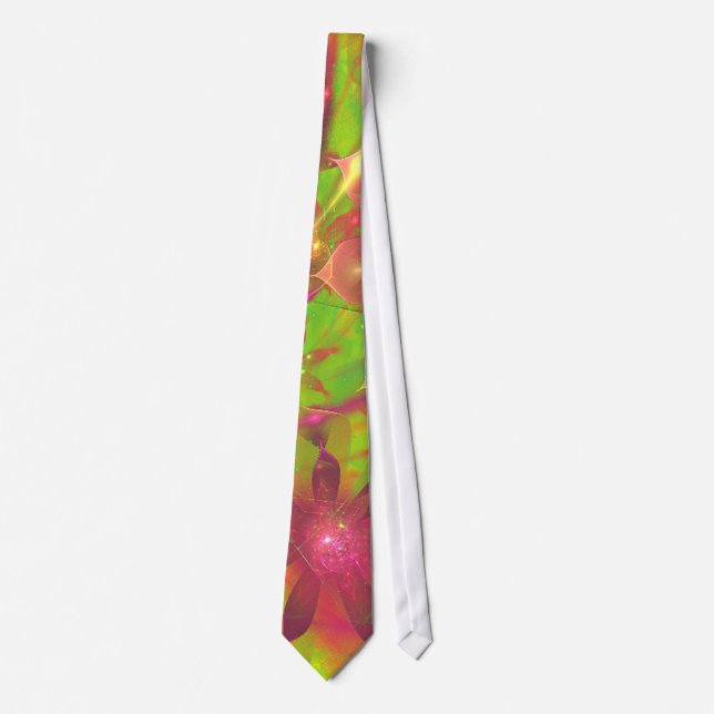 Sproingy Spring Flowers Fractal Art Tie (Front)