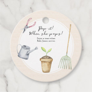 Sprout Baby Shower Pop it! When she pops Favour Tags