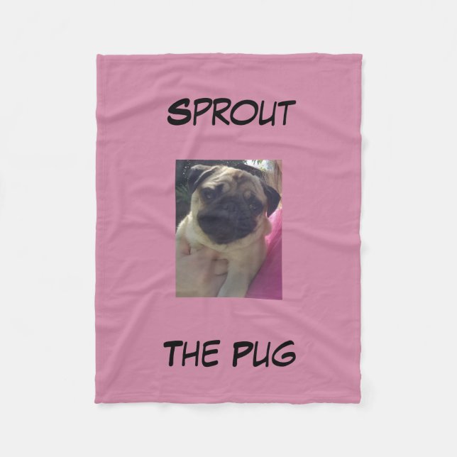 Sprout The Pug Blanket (Front)