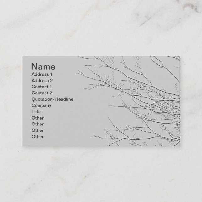 Sprouting Branches/Embossed-Like Image Business Card (Front)