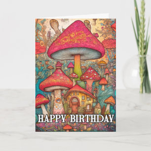 Sprouting Forest Mushroom Illustration Card