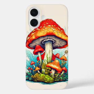 Sprouting Wild Forest Mushrooms iPhone 16 Case