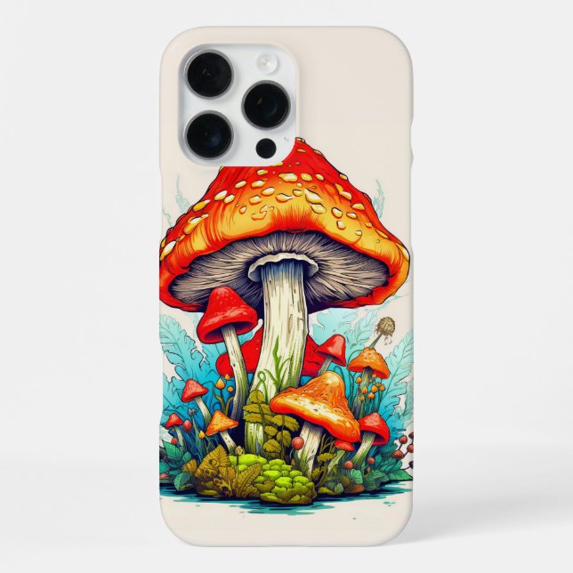 Sprouting Wild Forest Mushrooms iPhone Case (Back)