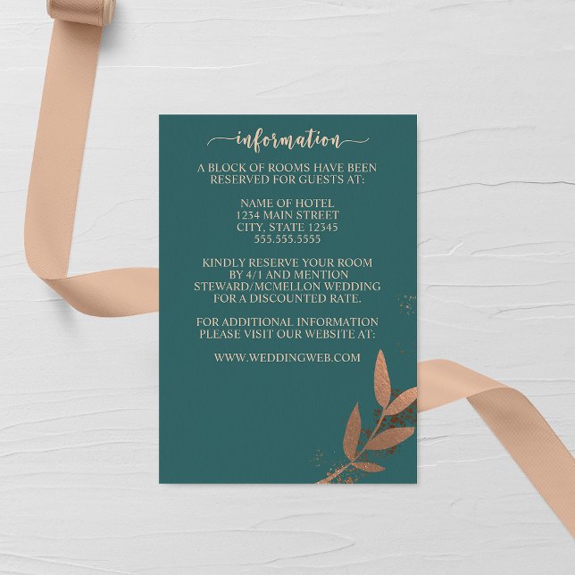 Spruce and Bronze Fall Leaf Wedding Enclosure Card (Creator Uploaded)
