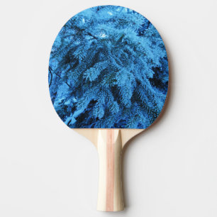 Spruce branches covered with snow & frost crystals ping pong paddle