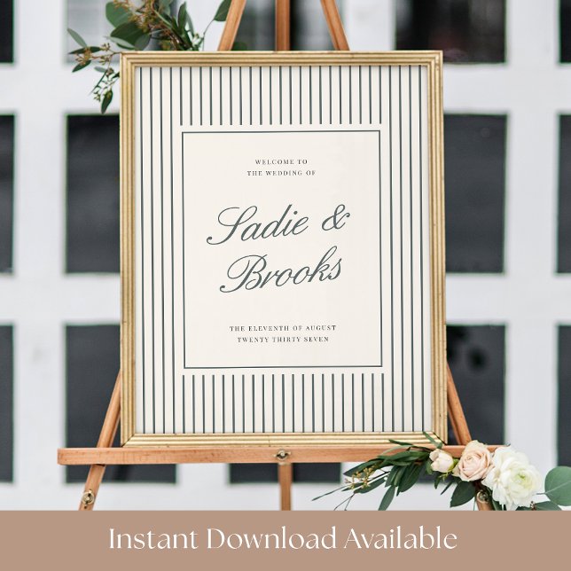 Spruce Classic Pinstripe Wedding Welcome Sign (Creator Uploaded)