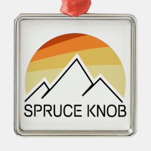 Spruce Knob West Virginia Retro Metal Ornament