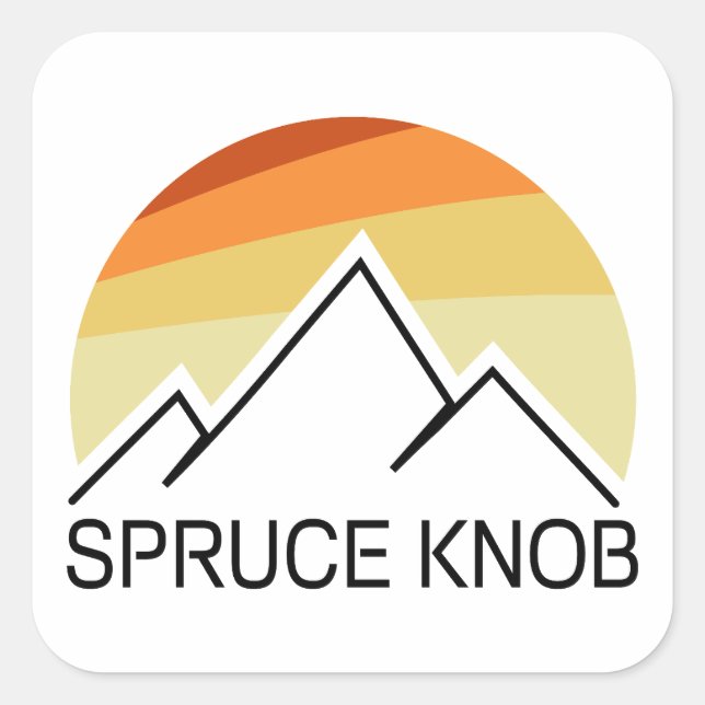 Spruce Knob West Virginia Retro Square Sticker (Front)