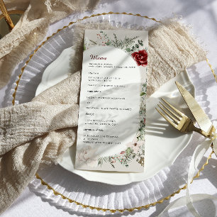 Spruce & Lace Winter Floral Wedding Menu