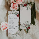 Spruce & Lace | Winter Floral Wedding Program<br><div class="desc">Add an elegant touch to your winter wedding with this stunningly designed wedding program, part of the Spruce & Lace collection. Featuring a sophisticated combination of watercolor florals, including soft eucalyptus greens, romantic deep red roses, and delicate blush accents, this program perfectly complements your winter wedding theme without traditional snowy...</div>