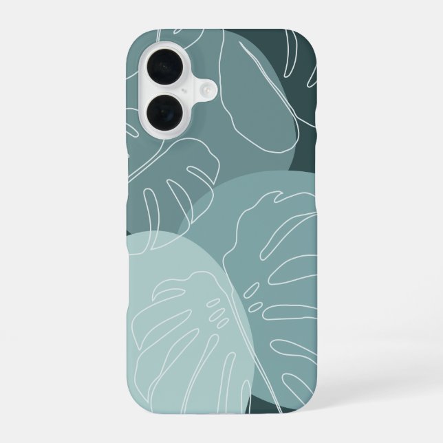 Spruce & Mint Boho Tropical Monstera Leaf iPhone 16 Case (Back)